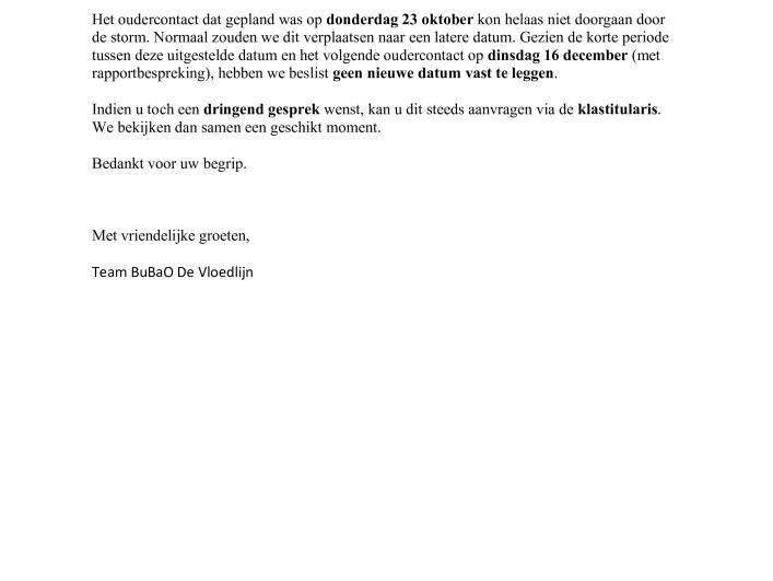 Brief in verband met oudercontact 